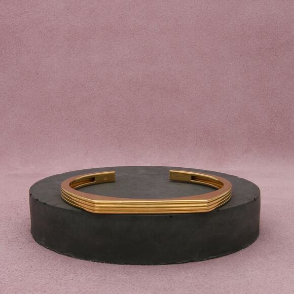 ivi los angeles sterling silver 18k gold plate aurelia cuff bracelet size 7in - Picture 1 of 3